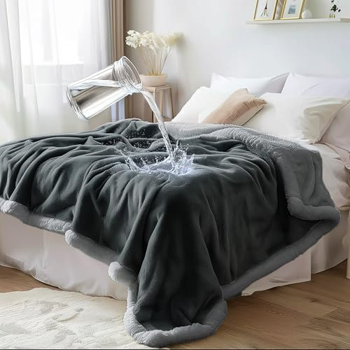 Bedding Aid wasserdichte Sherpa Decke – Kuschelige Hundedecke & Katzendecke für Haustiere und Menschen – Weiche, Waschbare Decke für Sofa, Bett & Reisen