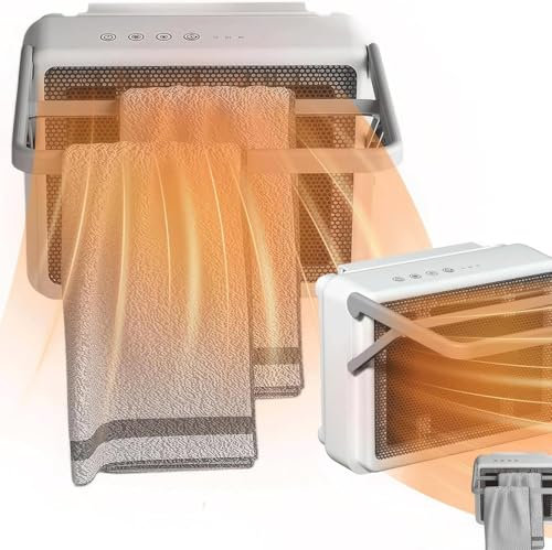 Chauffe-serviettes soufflant de salle de bain, radiateur mural, radiateur électrique en céramique 2000 W avec 2 vitesses d'air chaud et minuterie de 1 à 4 heures,chauffe-serviettes étanche à chauffage