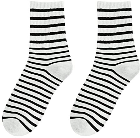 Warme Strümpfe für Damen, Winter, Herbst und Winter, gestreift, nicht passende Socken, weiß, Einheitsgröße