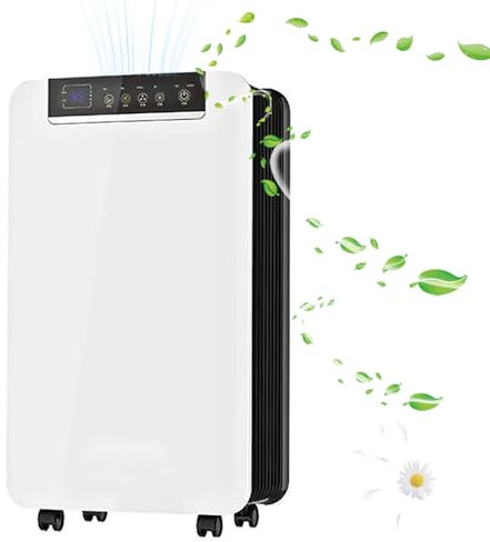 Dehumidifier 30L/day, 400㎡ Large Dehumidification Capacity, Dehumidifier Air Purifier with 2.5L Water Tank, Continuous Drainage, Automatic Shutdown,Auto Restart for Home Office Garage Bathroom