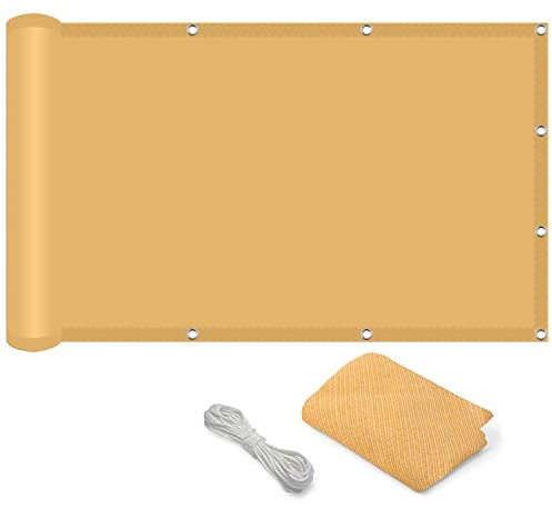 Baldacchino rettangolare per esterni, 5 x 9 m, traspirante, per giardino, piscina, terrazza, balcone, beige