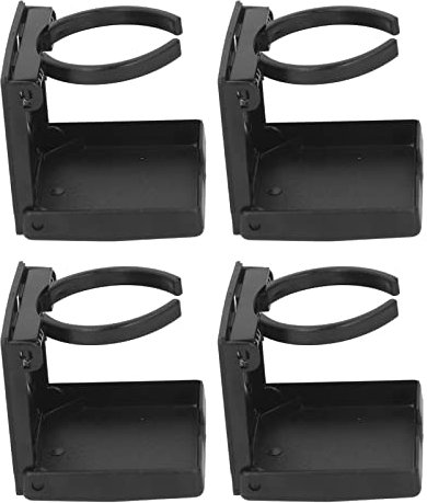 4 Pièces Porte-gobelet Pliable Porte-gobelet Réglable pour Camping-Car Voiture Bateau Montage Vertical ou Mural, Accessoire Multifonctionnel pour Un Usage Domestique (Black)