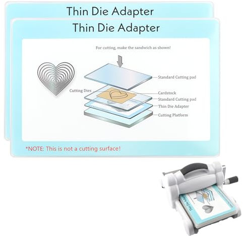 OTCRAFT 2PCS Thin Die Adapter for Die Cutting Machine; PC Plastic Standard Adapter Pad for Thin Wafer Dies Increases Cutting Capability Scrapbooking Die-Cutting Plate Adaptor 9x6inch(22.8x15.4cm)