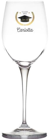 Generico ''Classe anno'' Calice da Vino Bianco Rosso Personalizzato con nome Laureata Idea regalo di Laurea Natale Università Studio Dottore Dottoressa Proclamazione