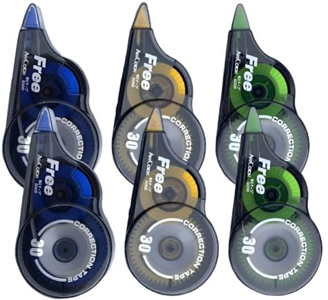 6 piezas rodillo adhesivo de doble cara, dispensador de cinta adhesiva transparente de doble cara para álbumes de recortes, fotos, tarjetas escolares, de oficina y de diario, 5 mm x 5 m.