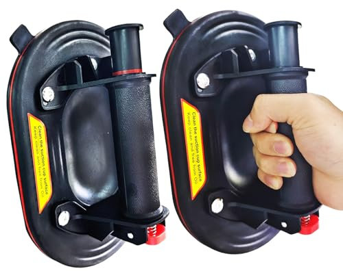 DURDUR 2er Set Saugheber Tragkraft Max.250KG 24 cm Durchmesser Verdickt Vakuum Saugheber für Glas, Laminat, Fliesen & Terrassenplatten|, Fliesenheber Glassauger