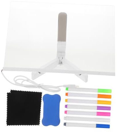 Cabilock 1 Ensemble Tableau de notes coloré panneau de message mené tableau acrylique lumineux tableau lumineux panneau LED bloc à dessin LED acide acrylique Transparent