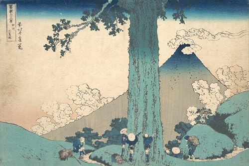 HRJUBWREE Vintage Leinwandmalerei Ölgemälde Wandbilder Kunstdrucke Leinwand Mishima-pass in der provinz kai koshu Mishima Goe von katsushika Hokusai Wandkunst Bild Druck für Wanddekoration 60x90cm