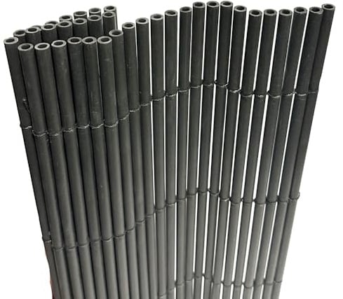VERDELOOK | Arella Plasty 1.5x3 Metri, Colore Antracite, Arella In Plastica con Cannette Rotonde, Stabilizzata Raggi UV, Per Recinzioni, Staccionate, Balconi e Terrazzi