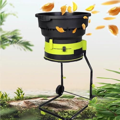 Electric Garden Shredder 2500W Bladeless,15 Amp 8000 RPM Leaf Mulcher w/ 17:1 Reduction Ratio, Heavy Duty Compost Machine for Autumn Leaves,Yard Cleanup Crusher Low Noise, 40M Power Cable