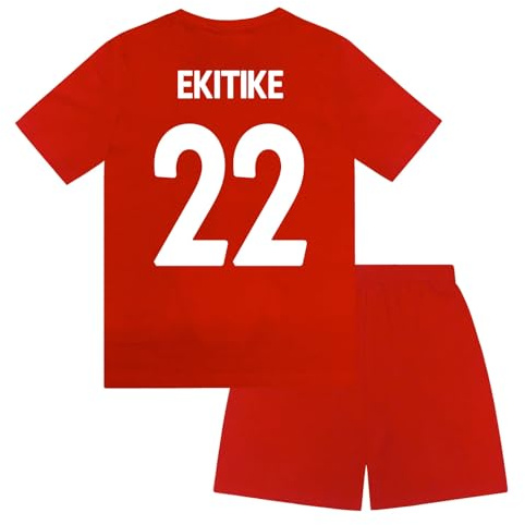 Liverpool FC Boys Ekitike 22 Sublimation Short Pyjamas Red 8-9 Years