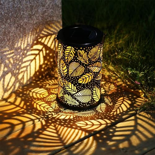 XVZ Solarlaterne für Außen Garten, Solar Lampions Gartendeko, Metall Laterne für Draußen Wetterfest, Solarlampen für Garten, Terrasse, Balkon, Baum, Rasen, Gartengeschenke