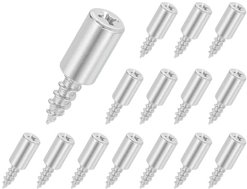QUARKZMAN 15 Stück Regalhalterungen 7mm Regalstifte Mit Antirutsch Silikonhülse Metall Selbstschneidende Schrauben Regalhalter Für Küchenschränke Bücherregale (Silber)