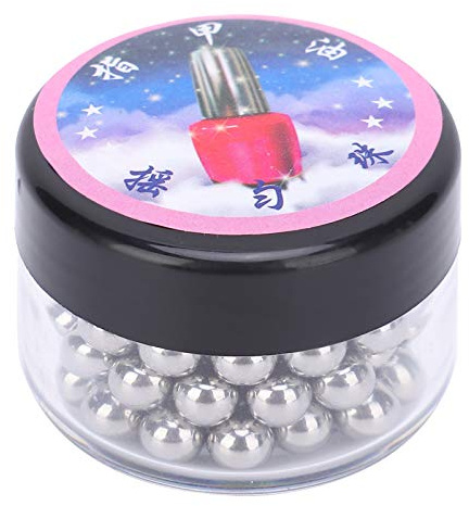 Baxnore Edelstahlkugeln, Nagellack-Shaker-Perlen, 304 Edelstahl, Industriequalität, Mischkugeln für Nagellack und Kosmetika, 15/64 Zoll, 100 Stück pro Flasche