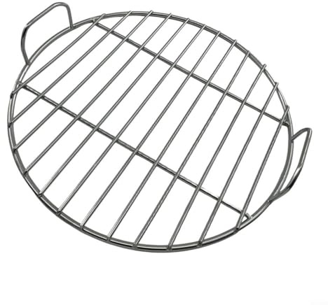 GLFLOW Runder Grillrost aus Edelstahl mit Griff, 45 cm Durchmesser, für Weber 7432 und 57 cm Kugelkohlegrills (45 cm)
