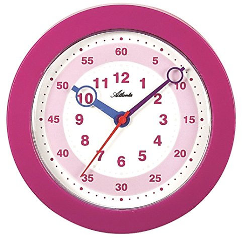 Atlanta 4481/17 Wanduhr für Mädchen für Kinder Rosa Pink - 4481-17