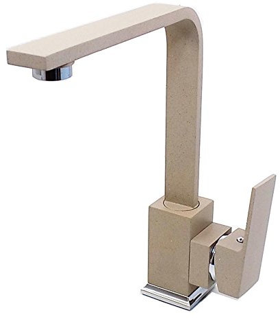Küchenarmatur Granit Beige Eckig Hochdruck Armatur für Küche Spüle