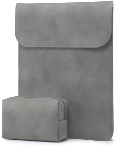 HYZUO 13,3-14 Pollici Custodia Borsa per laptop per MacBook Pro 14 M4/M3/M2/M1 Pro/Max A3401 A3185 A3112 2025-2021 MacBook Air 13 2017-2012, 13,5-13,8 Surface Laptop, con Borsa Accessori, Grigio scuro
