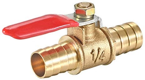 uxcell Ball Valve Shut-Off Valve, 12mm Hose Barb to 12mm Hose Barb, Hose Pipe Tube Fittings, 180 Degree Operation Handle, Brass Valve, Pack of 1