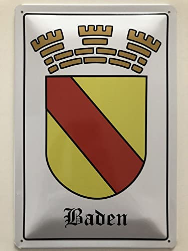 Blechschild 20x30cm gewölbt Wappen Flagge Baden Deko Geschenk Schild