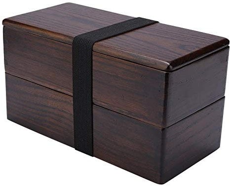 Box, Lunch Boxes, Japanese Double Layer Natural Wooden Vintage Style Lunch Food Containers for Kids Adult Picnic Office School Hiking Camping.