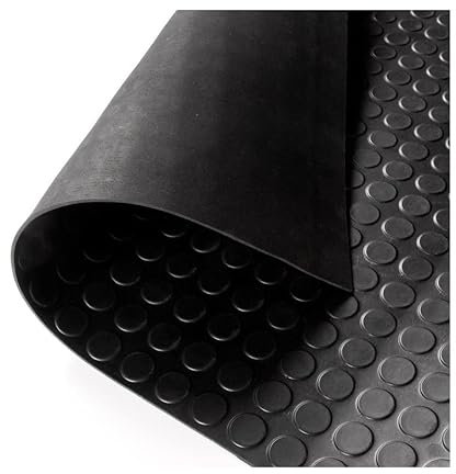 Mugar - Suelo de Goma Antideslizante | Esterilla Caucho para Suelos Industriales y Ascensores | Alfombra Negra | Pavimento | Antideslizante Moto, Negro, 200 x 150 x 0.2 cm, Caucho