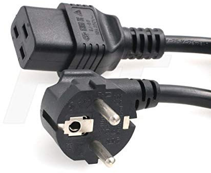 Cavo di alimentazione ad angolo retto Euro Schuko maschio a IEC320 C19 femmina 16A 250 V Cavo a 3 poli (6 piedi, eu-c19)
