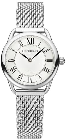Michel Herbelin Montre Femme Equinoxe 17497/08B argenté Mouvement Quartz, Boitier 28mm, Verre Saphir