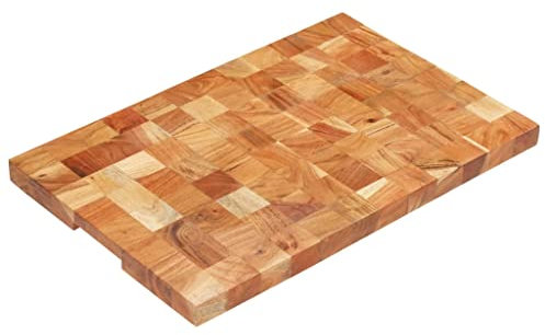 vidaXL Planche à Découper Planche de Cuisine Coupe Légume Fruits Viande Plats Poisson Accessoire de Cuisine Maison 60x40x3,8 cm Bois d'Acacia Massif