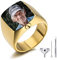 MeMeDIY Personalisierte Urne Ring Siegelring für Frauen Männer Haustier Gravur Farbe Bild Gedenktaschenhalter aus Edelstahl Souvenir mit Trichterbausatz Ringgrößeneinsteller (Gold Größe 57)