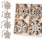 16 Stück Weihnachten Holz Schneeflocken Unvollendete Holz Anhänger mit Jute Kordel Weihnachtsbaum Deko Ornamente 4 Verschieden Muster für DIY Basteln Geschenk Weihnachtdeko (7,5cm)