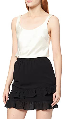 VILA Damen VIMINEA HW Short Skirt/SU Rock, Black/Detail:SOLID, 38