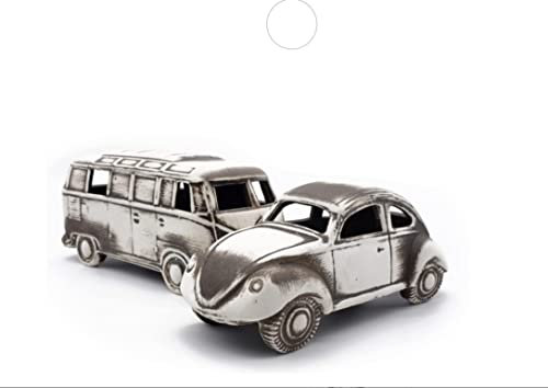ZooPaul 2er Keramik Deko Set Aquarium und Samba Bus Retro Oldtimer Camper Alte Autos Sammler