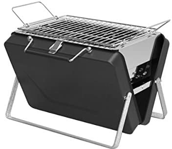 YXSH Portable Charcoal BBQ Grill, Foldable Stainless Steel Briefcase Barbecue Smoker Compact Desk Stove for Outdoor Camping