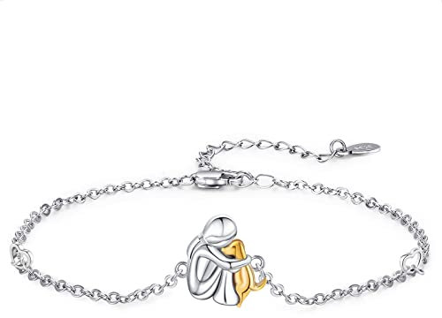 CHENGHONG Armband Hund 925 Sterling Silber Hunde Schmuck mit Mädchen Armbänder Hund Geschenke für Hundeliebhaberin Damen…