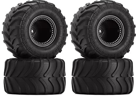 INJORA RC Monster Truck Felgen 4 STÜCKE 70 * 38mm für 1/24 RC Crawler Car SCX24 Gladiator Bronco C10 JLU Deadbolt B17 FMS FCX24，Schwarz（T1012