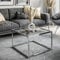 lukmebel Couchtisch Yoshi - Beistelltisch quadratisch - Kaffetisch - Industrial Deko - Deko Wohnzimmer - Kleiner Beistelltisch - Sofatisch - Kleiner Tisch - Chrom Glasplatte
