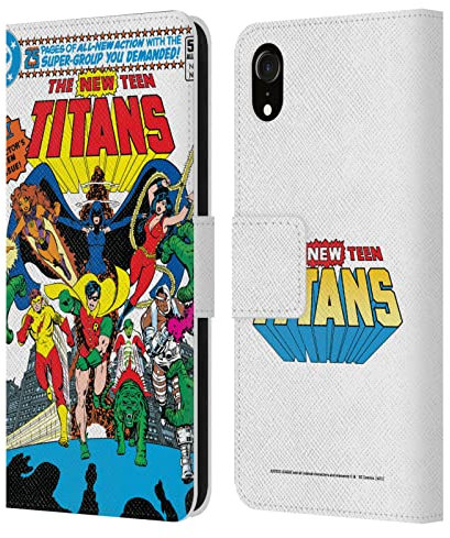 Head Case Designs Offizielle Justice League DC Comics Neue #1 Gruppe Teen Titans Comic-Kunst Leder-Wallet-Hülle Kompatibel mit Apple iPhone XR