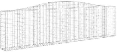 vidaXL Gabione mit Hochbogen 400x30x100/120 cm Verzinktes Eisen