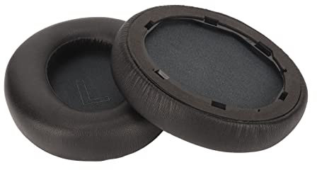 Coussinets d'oreille de Remplacement, 2 Coussinets d'oreille pour Casque Anker Soundcore Life Q30 Q35, en Mousse à Mémoire de Forme en Cuir protéiné (Noir)