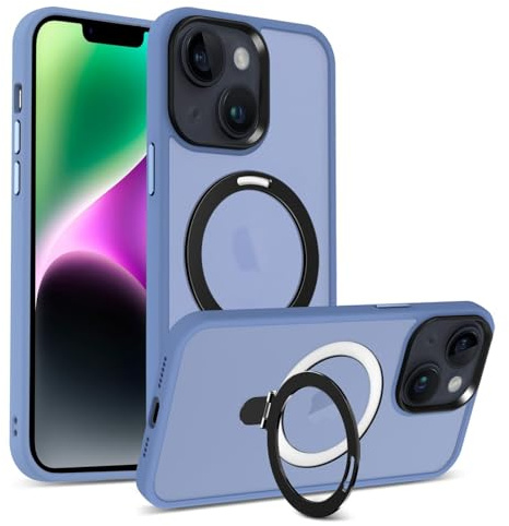 CoolGadget Magnetische Handyhülle für iPhone 13/14 für MagSafe Dünn Blau | Magnetisches Slim Case, kabelloses Laden, Soft Grip Oberfläche, kratzfest, federleicht