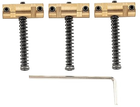 Musiclily Ultra 10,8mm TL Kompensiert Saitenreiter Schwarz Schraube 3 Stück | Messing, für Tele Style E-Gitarre