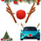 agctrler Rentier Auto Deko Weihnachten, Auto Rentier Kostüm Weihnachtsdeko mit Rote Nase, Geweih Deko für Auto Rentier Kostüm Auto für Truck Van SUV