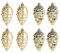 Generic 8 x Tannenzapfen-Ornamente, Baumschmuck, Weihnachtsbaum-Anhänger, Weihnachtsdekoration für den Herbst, Gold A