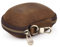 CONTACT'S FAMILY Custodia Pieghevole per Occhiali da Sole, Astuccio Clip Occhiali da Sole Pieghevole, Custodia Occhiali Pieghevoli in Pelle (Caffè)