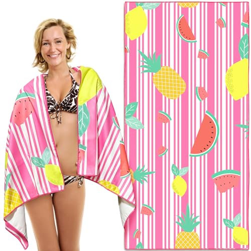 Lubibi Serviette de Plage Microfibre 160*80cm, Sans Sable, Séchage Rapide, Ultra Léger, Serviettes de Plage de Voyage Portables, Serviette Super Absorbante pour Plage, Piscine, Camping, Fitness, Yoga