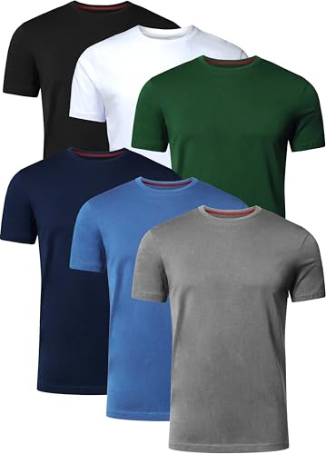 FULL TIME SPORTS Mens T-Shirt Pack of 6 Crew Neck Tshirt FTS-634