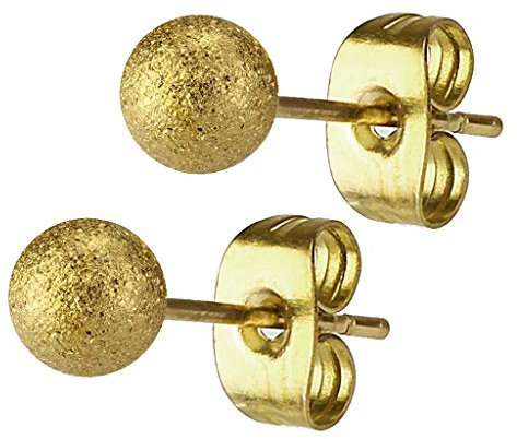 Taffstyle Ohrstecker Ohrringe Schmuck mit Kugel Perlen PerlenOhrstecker Ohrringe Schmuck Perlen Diamant Glitzer Optik Klein Rund Damen Herren Kinder Gold 5mm