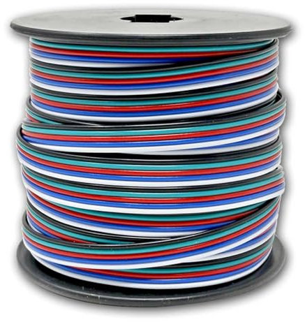 world-trading-net - RGBW Kabel 5x0,35mm², Länge 25 Meter, PVC-Isolierung, Aderfarben weiß, blau, rot, grün, schwarz, Kupferlitze, 5-adrig