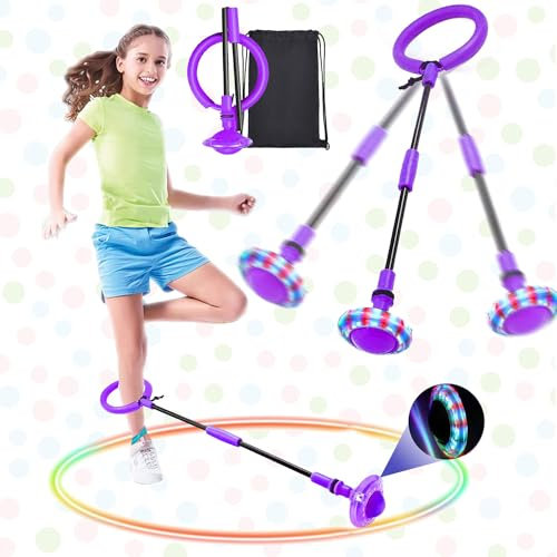 Swing Wheel mit Lichtrad,Kinder Blinkender Springring,Blinkt Schaukelball Sportspielzeug,Faltbarer Flash Jumping Ball Kinder,Springball für Kinder,Blinkender Sprungball,Skip Ball Kinder,Skip It